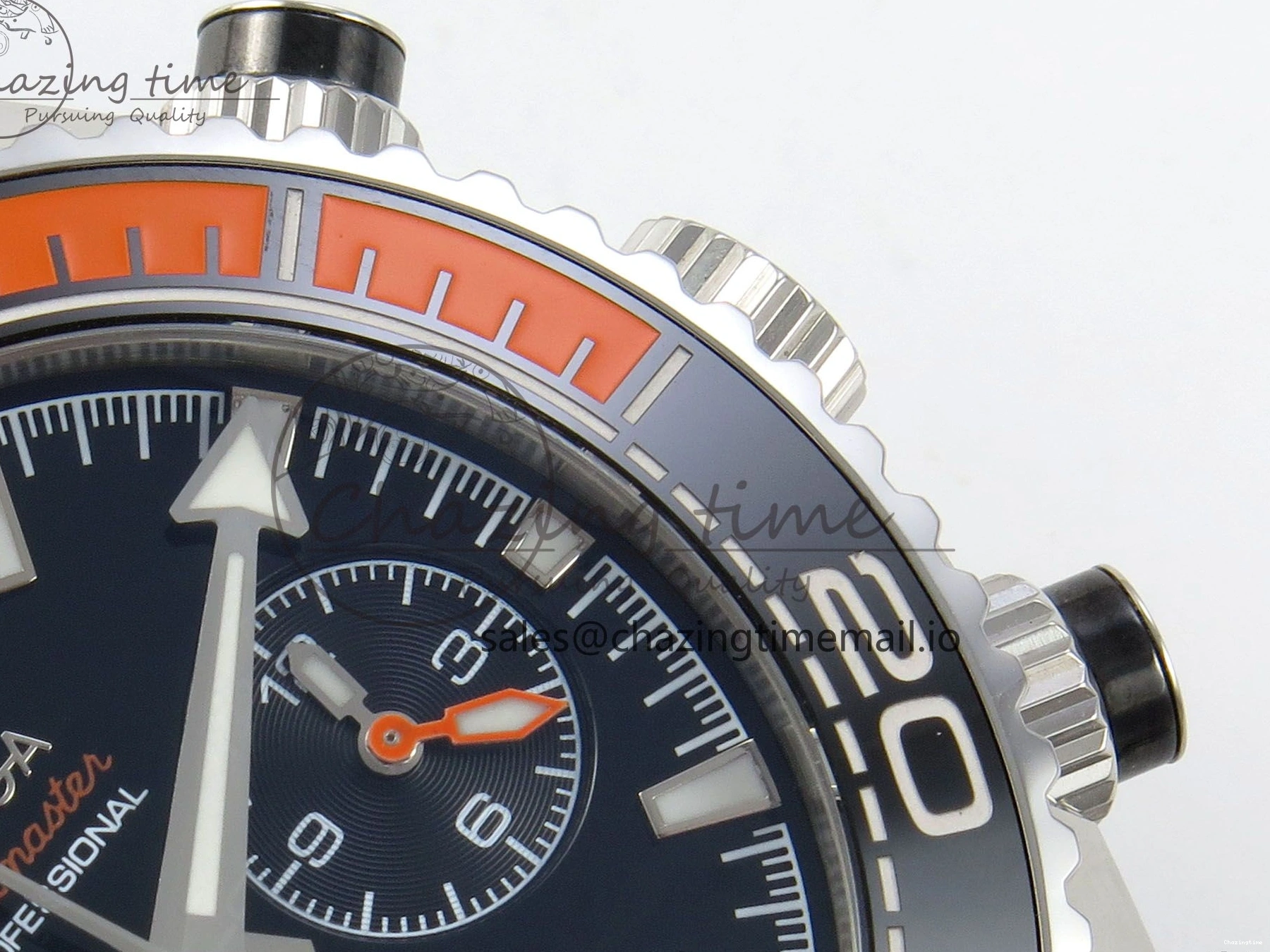 0517 Timeless Planet Ocean 600M Chrono SS VRF 1:1 Best Edition Black Orange Bezel Black Dial on SS Bracelet A 7652